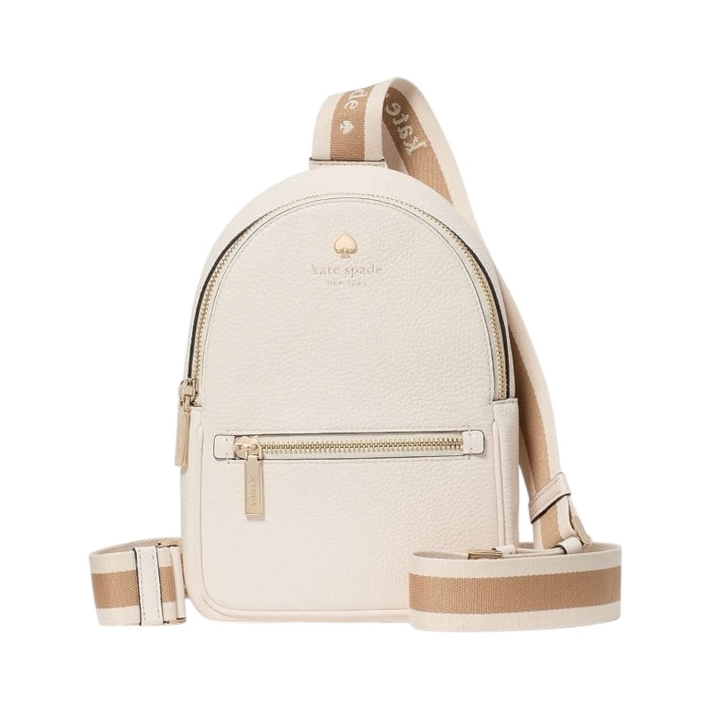 Kate Spade Ivory Cream Pebbled Leather Backpack Bump Bag NWT Retail $379- Emma